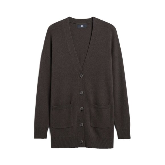 NWT Banana Republic Caro in Coffee Oversized Lightweight Cashmere Cardigan M - Picture 1 of 7